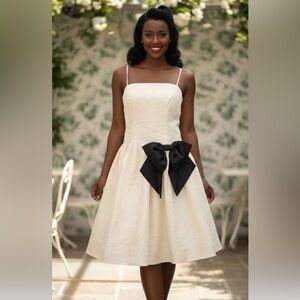 Vintage Atelier Tracy & Michael Ivory Floral  Tea Dress Size 10